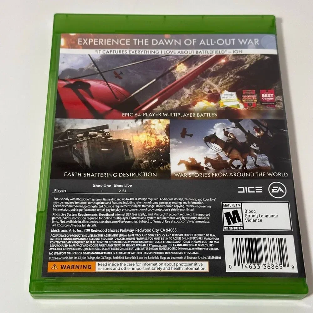 Xbox One Battlefield 1 Game